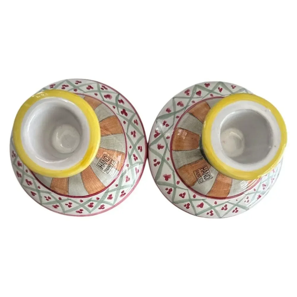 Hand Painted Colorful Unique Multicolored Candle Holders